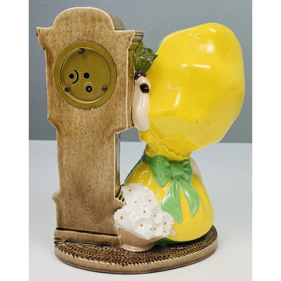 VTG BYRON MOLDS West Germany 10.5"x8.5" Ceramic Girl w/ Grandfather CLOCK *Read* - Picture 3 of 9